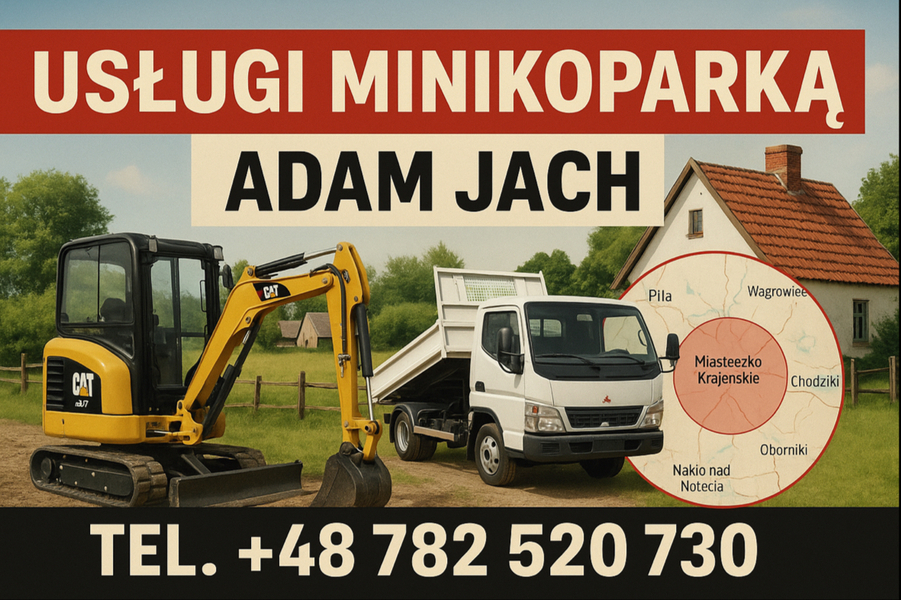Zdjęcie na okładce dla usługi minikoparką Adam Jach